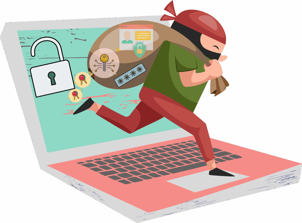 A robber steals personal information