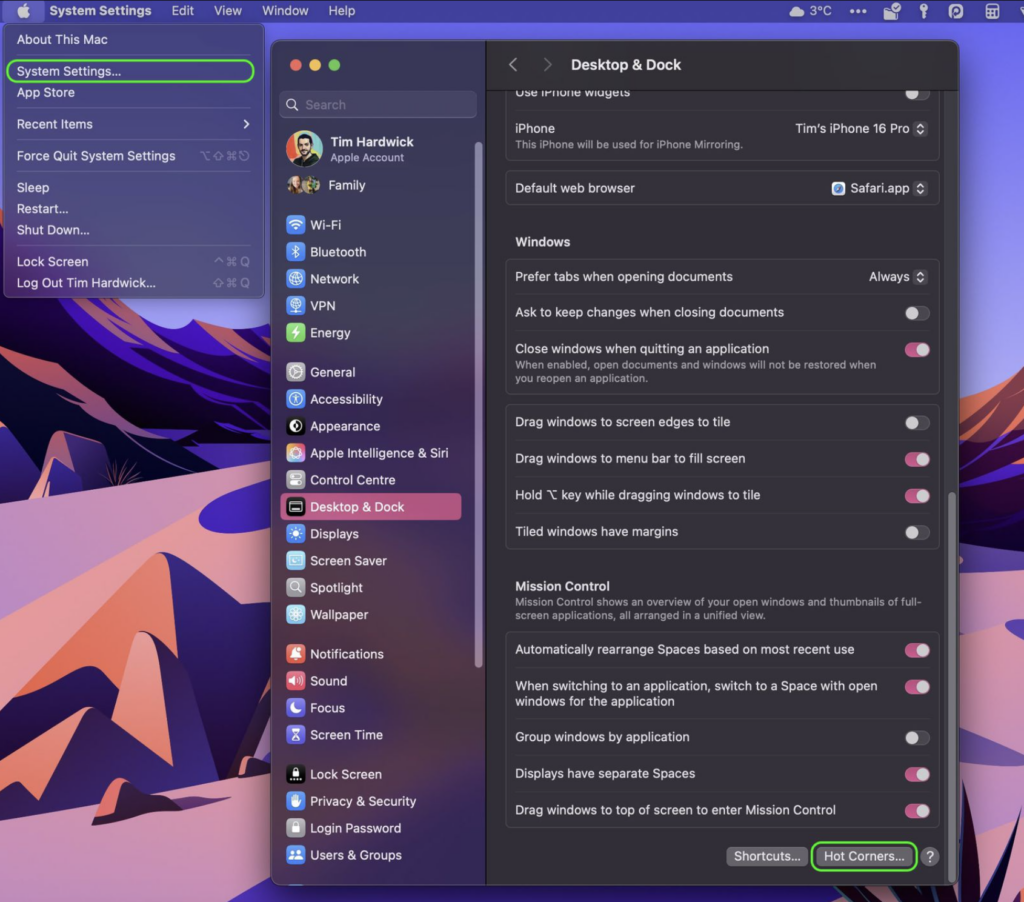 How to Set Up Hot Corners in macOS instructions 